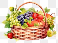 PNG Basket grapes fruit berry. 