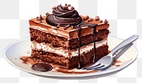 PNG Chocolate dessert cream cake. AI generated Image by rawpixel.