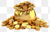 PNG Gold coin money transparent background.