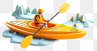 PNG Kayaking recreation vehicle cartoon. AI generated Image by rawpixel.