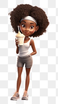 PNG Cartoon cute white background hairstyle. 