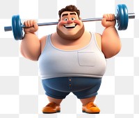 PNG Cartoon sports transparent background weightlifting. 