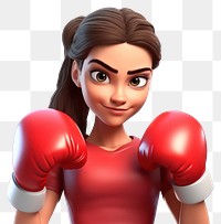 PNG Cartoon boxing adult woman. 