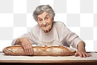 PNG Portrait adult bread food. AI generated Image by rawpixel.