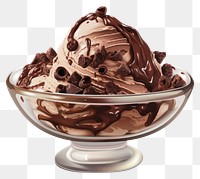 PNG Cream chocolate dessert sundae. 