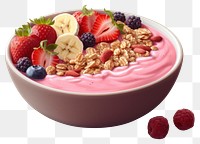 PNG Bowl raspberry dessert fruit. AI generated Image by rawpixel.