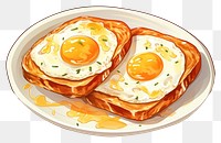 PNG Egg bread plate food. AI generated Image by rawpixel.