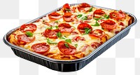 PNG Pizza food tray mozzarella. AI generated Image by rawpixel.