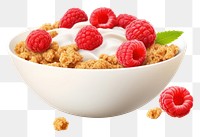 PNG Bowl raspberry dessert cereal. 