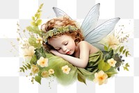 PNG Flower portrait fairy angel. 