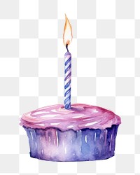 PNG Candle birthday dessert cupcake. AI generated Image by rawpixel.