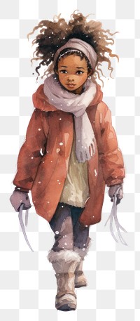 PNG Snow outdoors walking cartoon. AI generated Image by rawpixel.