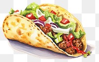 PNG Taco bread food vegetable. 