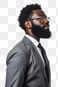 PNG Portrait adult beard tie. 