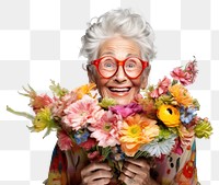 PNG Portrait glasses flower adult. AI generated Image by rawpixel.