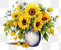 PNG Sunflower plant vase inflorescence. AI generated Image by rawpixel.