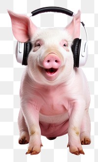 PNG Pig headphones mammal performance. 