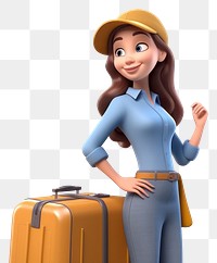 PNG Suitcase luggage smiling cartoon. 