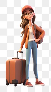 PNG Suitcase luggage smiling cartoon. AI generated Image by rawpixel.