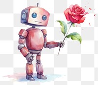 PNG Flower plant robot rose. AI generated Image by rawpixel.