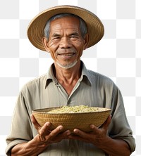 PNG Portrait farmer adult rice. 