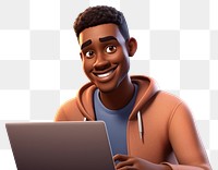 PNG Cartoon computer portrait smiling. 