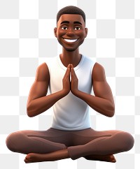 PNG Yoga sitting smiling cartoon. 