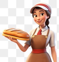 PNG Smiling cartoon baker food. 