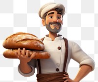 PNG Cartoon bread adult baker. AI generated Image by rawpixel.