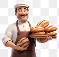 PNG Cartoon bread baker food. 