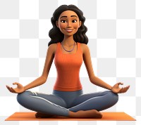 PNG Yoga sitting smiling cartoon. 