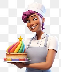 PNG Cartoon dessert smiling female. 