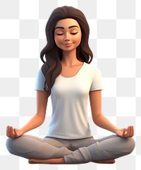 PNG Meditating sitting smiling cartoon. 