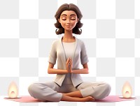 PNG Meditating cartoon adult woman. AI generated Image by rawpixel.