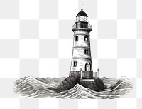 PNG  Architecture lighthouse building drawing. AI generated Image by rawpixel.