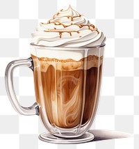 PNG Dessert coffee drink cream. AI generated Image by rawpixel.