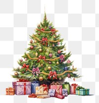PNG Christmas tree present plant. AI generated Image by rawpixel.
