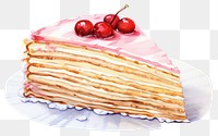 PNG Cake dessert pancake cream. AI generated Image by rawpixel.