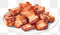 PNG Pork plate meat food. AI generated Image by rawpixel.