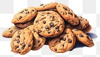 PNG Cookie chocolate food chocolate chip cookie. AI generated Image by rawpixel.