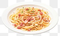 PNG Spaghetti carbonara pasta plate. 