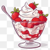 PNG Sundae strawberry dessert cream. AI generated Image by rawpixel.