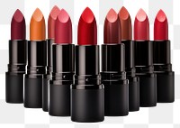 PNG Lipstick cosmetics white background arrangement. 