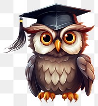 PNG Graduation bird owl intelligence transparent background