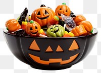 PNG Halloween bowl pumpkin food. 