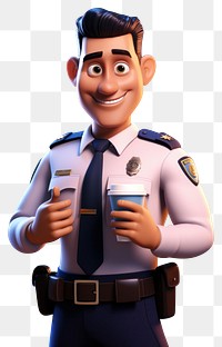 PNG Cartoon officer mug police officer. 