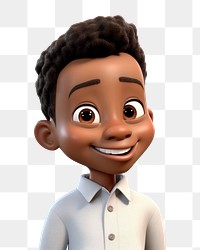 PNG Cartoon white background happiness portrait. 