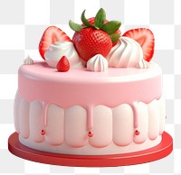 PNG Strawberry cake dessert fruit. AI generated Image by rawpixel.