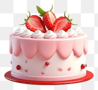 PNG  Strawberry dessert fruit cream. AI generated Image by rawpixel.