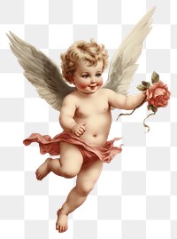 PNG Angel cupid baby white background